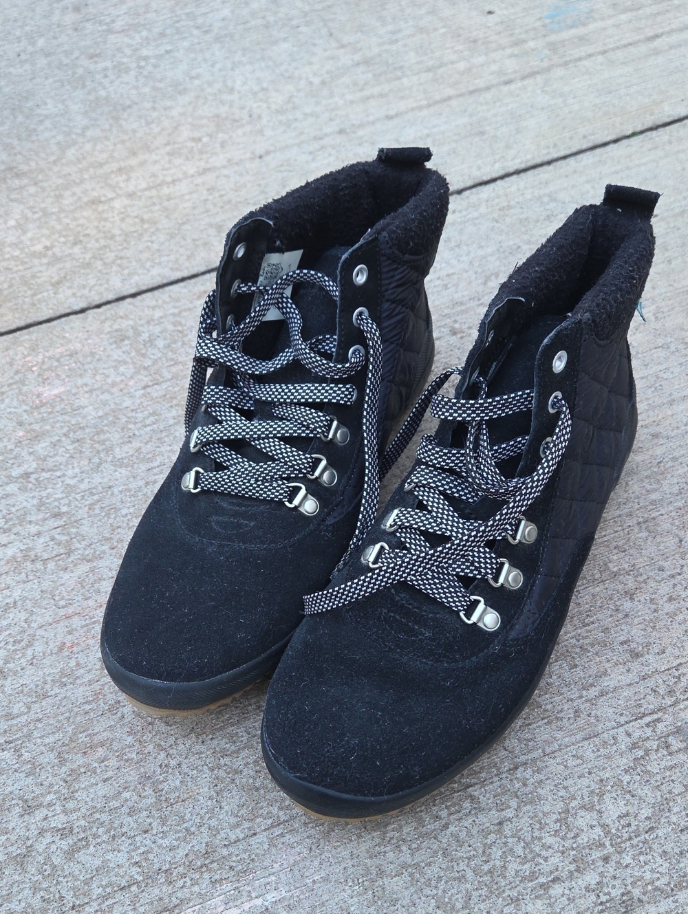 Keds Black Quilted Lace-Up Ankle Boots